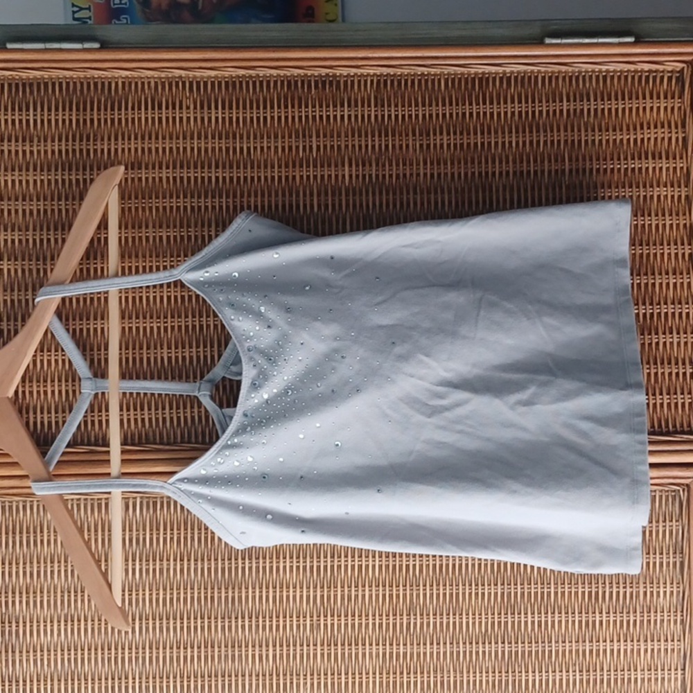 VS Victoria's Secret Sparkling Gray Yoga Tank Top Size Medium